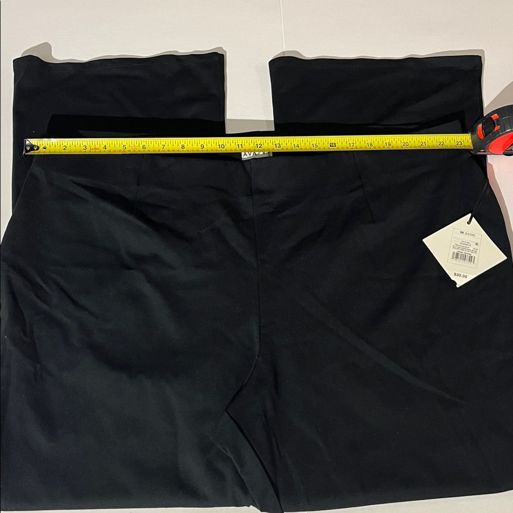 Ava & Viv Pull On Black Stretch Pants Boot Cut Flare sz 3X Plus NEW! Casual - Picture 4 of 7